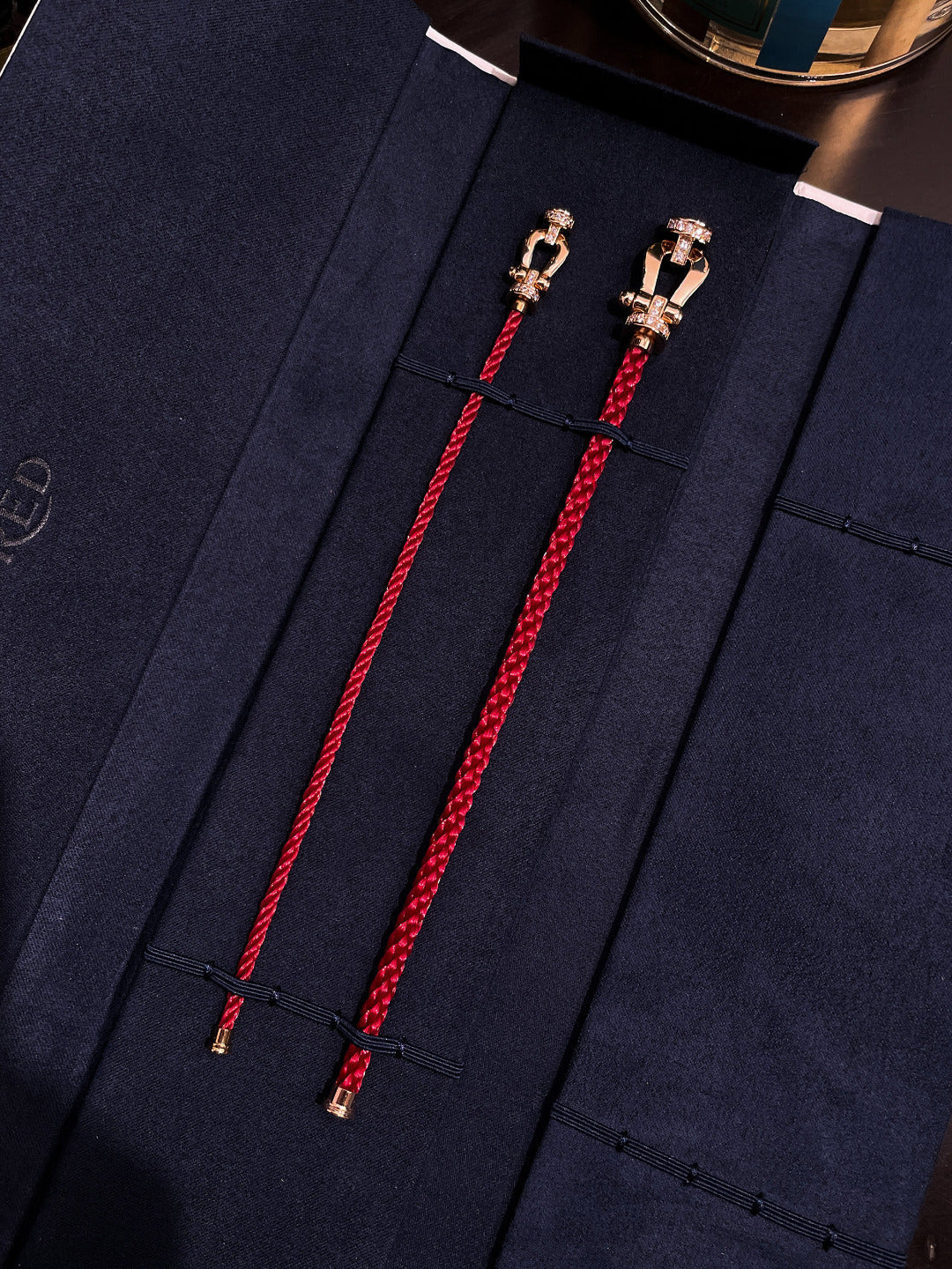 [Regalia Jewelry]FORCE 10 HALF DIAMOND PINK GOLD RED CORDERI LARGE AND MEDIUM MODEL