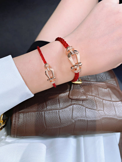 [Regalia Jewelry]FORCE 10 HALF DIAMOND PINK GOLD RED CORDERI LARGE AND MEDIUM MODEL