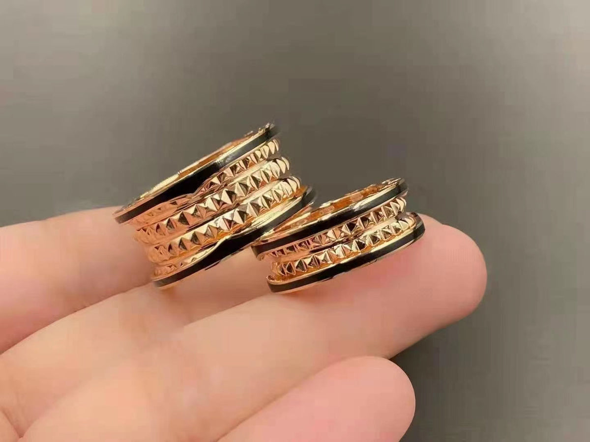 [Regalia Jewelry]ZERO 1 ROCK BLACK CERAMIC PINK GOLD LARGE MODEL
