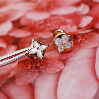 [Regalia Jewelry]STAR AND SUN PINK GOLD MOP STUD EARRINGS