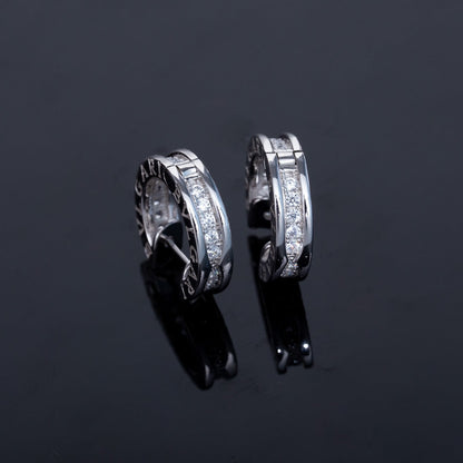 [Regalia Jewelry]ZERO 1 MINI SILVER DIAMOND EARRINGS