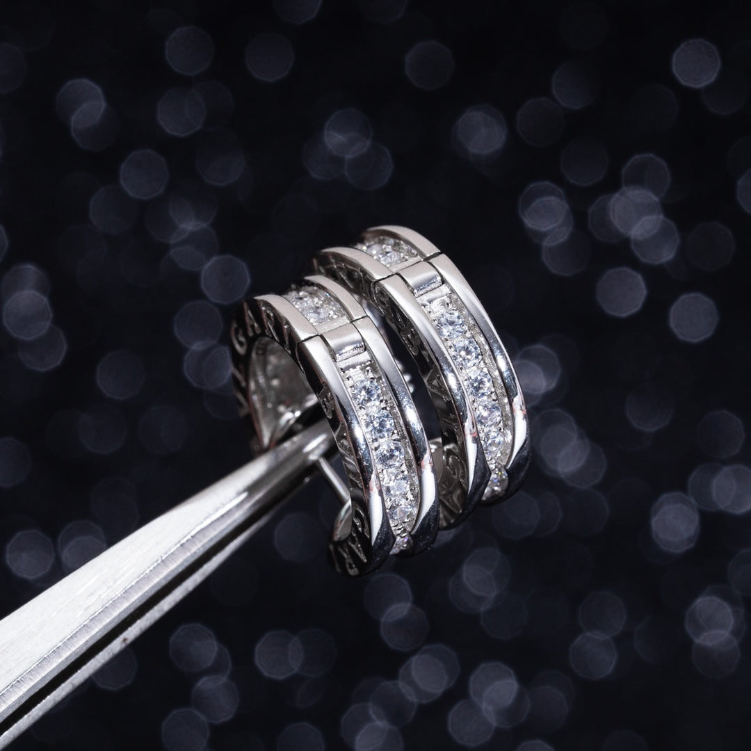 [Regalia Jewelry]ZERO 1 MINI SILVER DIAMOND EARRINGS