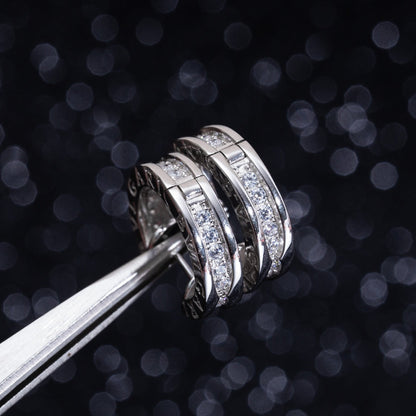 [Regalia Jewelry]ZERO 1 MINI SILVER DIAMOND EARRINGS