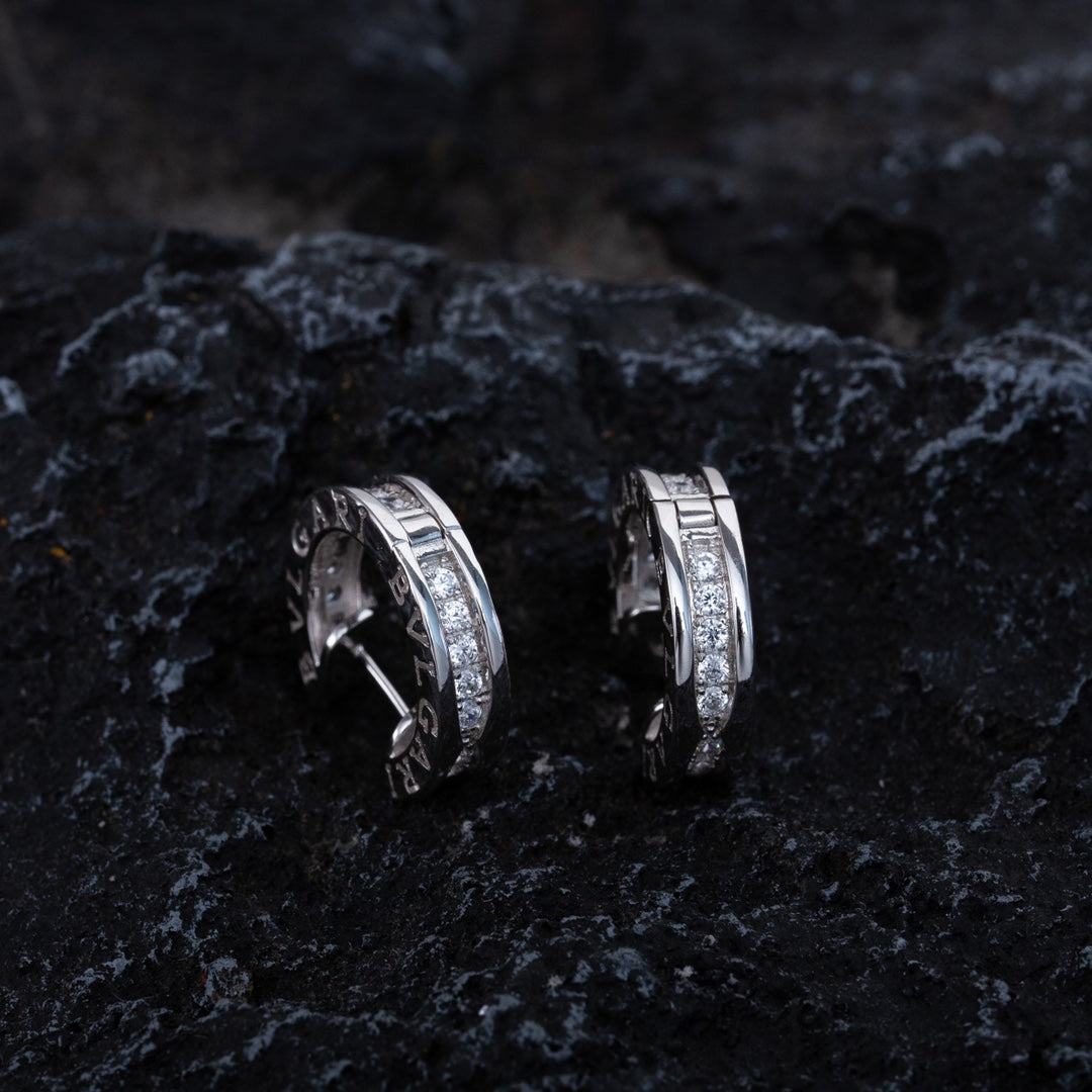 [Regalia Jewelry]ZERO 1 MINI SILVER DIAMOND EARRINGS