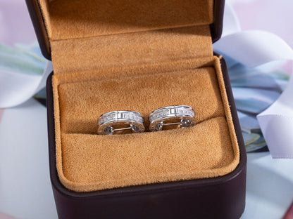 [Regalia Jewelry]ZERO 1 MINI SILVER DIAMOND EARRINGS
