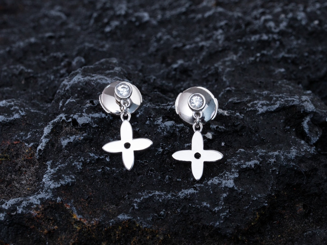 [Regalia Jewelry]VIDYLLE SILVER DIAMOND MINI DROP EARRINGS