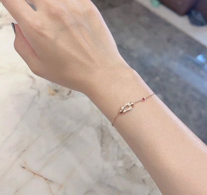 [Regalia Jewelry]FORCE 10 DIAMOND CHAIN LINK PINK GOLD BRACELET