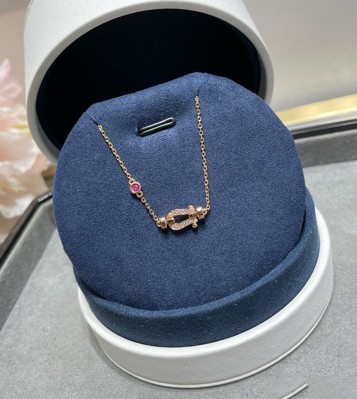 [Regalia Jewelry]FORCE 10 DIAMOND CHAIN LINK PINK GOLD BRACELET