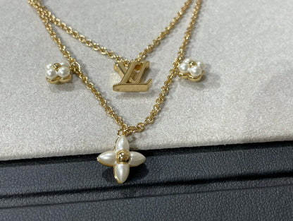 [Regalia Jewelry]FLOWERGRAM GOLD MOP DOUBLE ROW NECKLACE