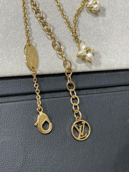 [Regalia Jewelry]FLOWERGRAM GOLD MOP DOUBLE ROW NECKLACE