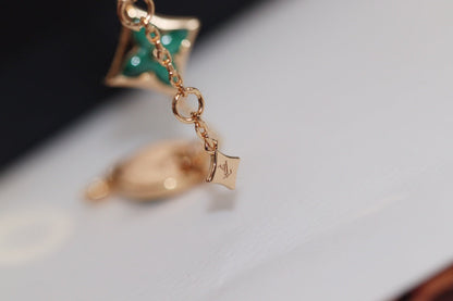[Regalia Jewelry]STAR AND SUN 4 MOTIF PINK GOLD MALACHITE BRACELET