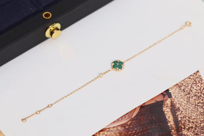 [Regalia Jewelry]STAR AND SUN 4 MOTIF PINK GOLD MALACHITE BRACELET