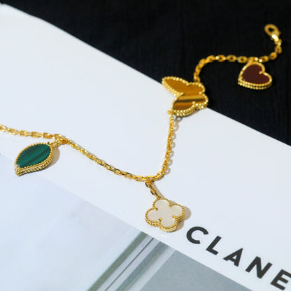 [Regalia Jewelry]LUCKY SPRING 5 MOTIF GOLD BRACELET