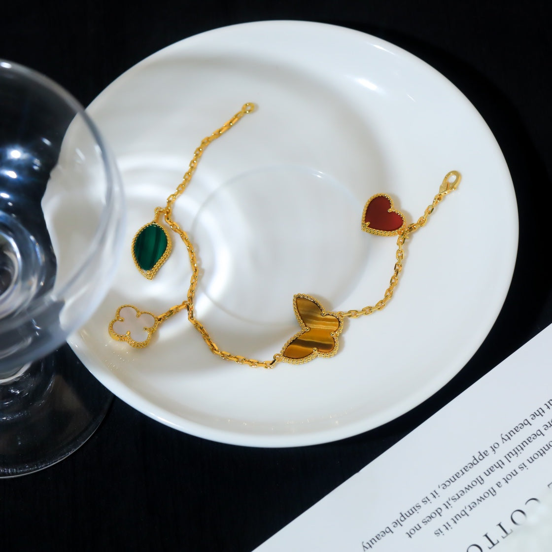[Regalia Jewelry]LUCKY SPRING 5 MOTIF GOLD BRACELET