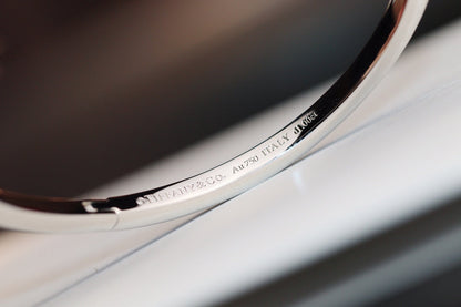 [Regalia Jewels]NARROW T1 HINGED BANGLE DIAMOND SILVER