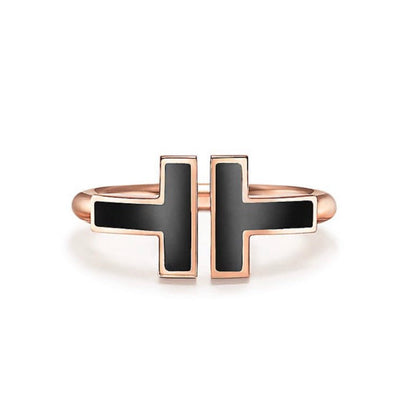 [Regalia Jewels]T SMALL ONYX PINK GOLD RING