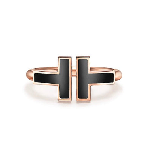 [Regalia Jewels]T SMALL ONYX PINK GOLD RING