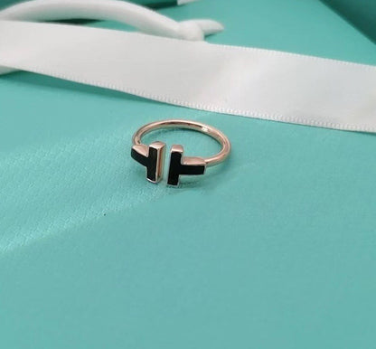 [Regalia Jewels]T SMALL ONYX PINK GOLD RING