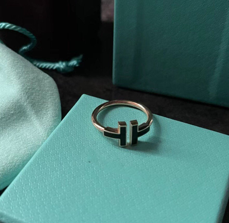[Regalia Jewels]T SMALL ONYX PINK GOLD RING
