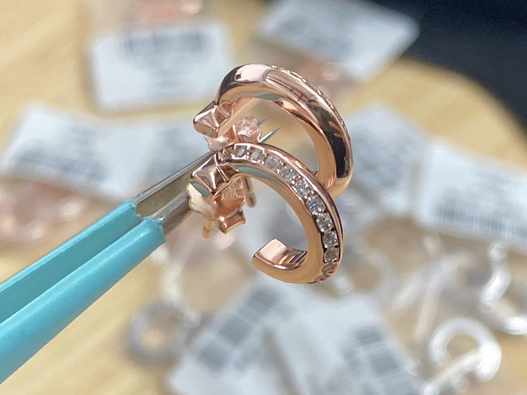 [Regalia Jewels]T1 HOOP DIAMOND EARRINGS