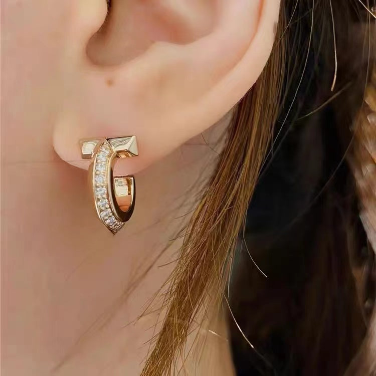 [Regalia Jewels]T1 HOOP DIAMOND EARRINGS