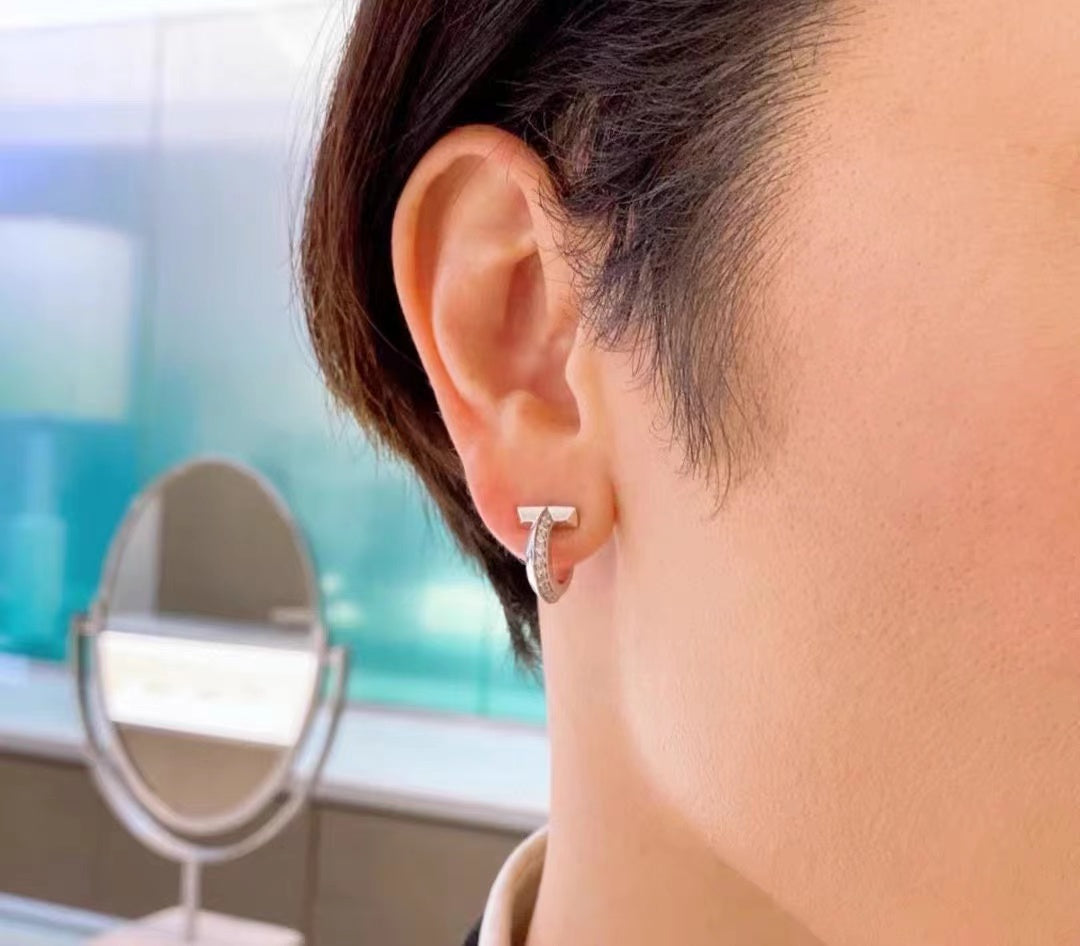 [Regalia Jewels]T1 HOOP DIAMOND EARRINGS