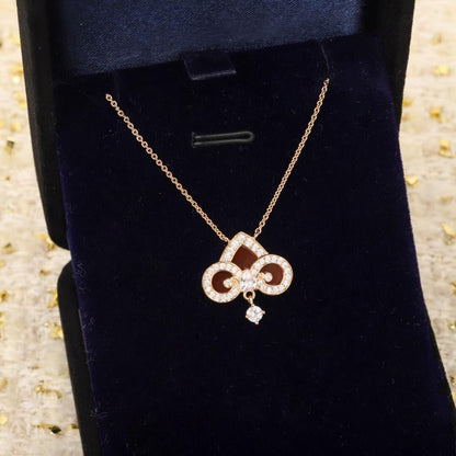 [Regalia Jewels]FLEUR DE LIS PINK GOLD DIAMOND NECKLACE