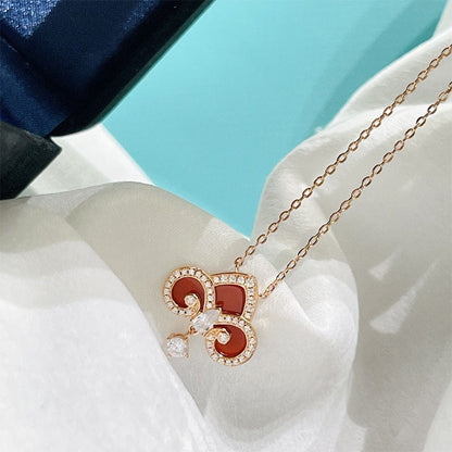 [Regalia Jewels]FLEUR DE LIS PINK GOLD DIAMOND NECKLACE