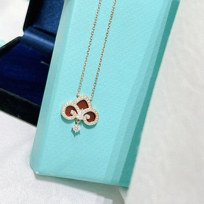[Regalia Jewels]FLEUR DE LIS PINK GOLD DIAMOND NECKLACE