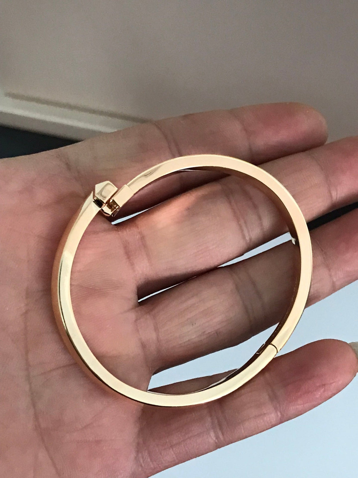 [Regalia Jewels]T1 WIDE DIAMOND HINGED BANGLE PINK GOLD