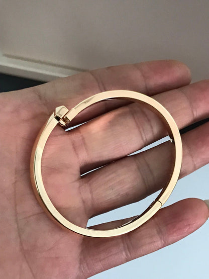 [Regalia Jewels]T1 WIDE DIAMOND HINGED BANGLE PINK GOLD