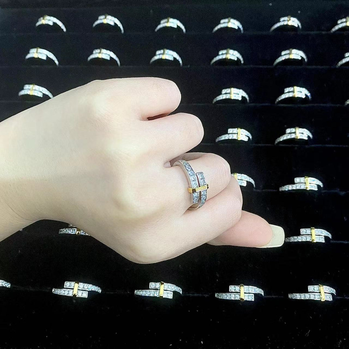 [Regalia Jewels]EDGE GOLD SILVER DIAMOND RING