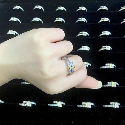 [Regalia Jewels]EDGE GOLD SILVER DIAMOND RING