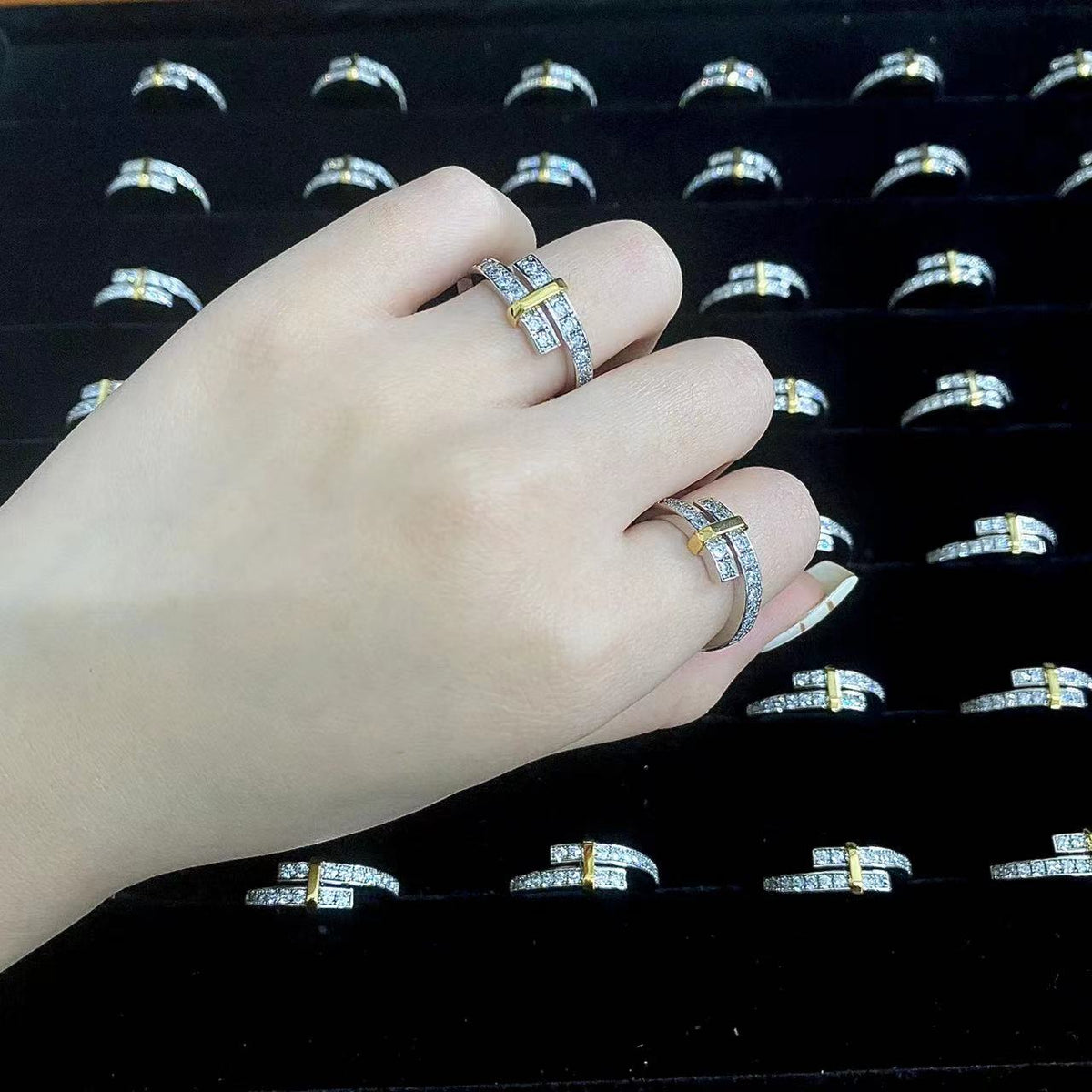 [Regalia Jewels]EDGE GOLD SILVER DIAMOND RING