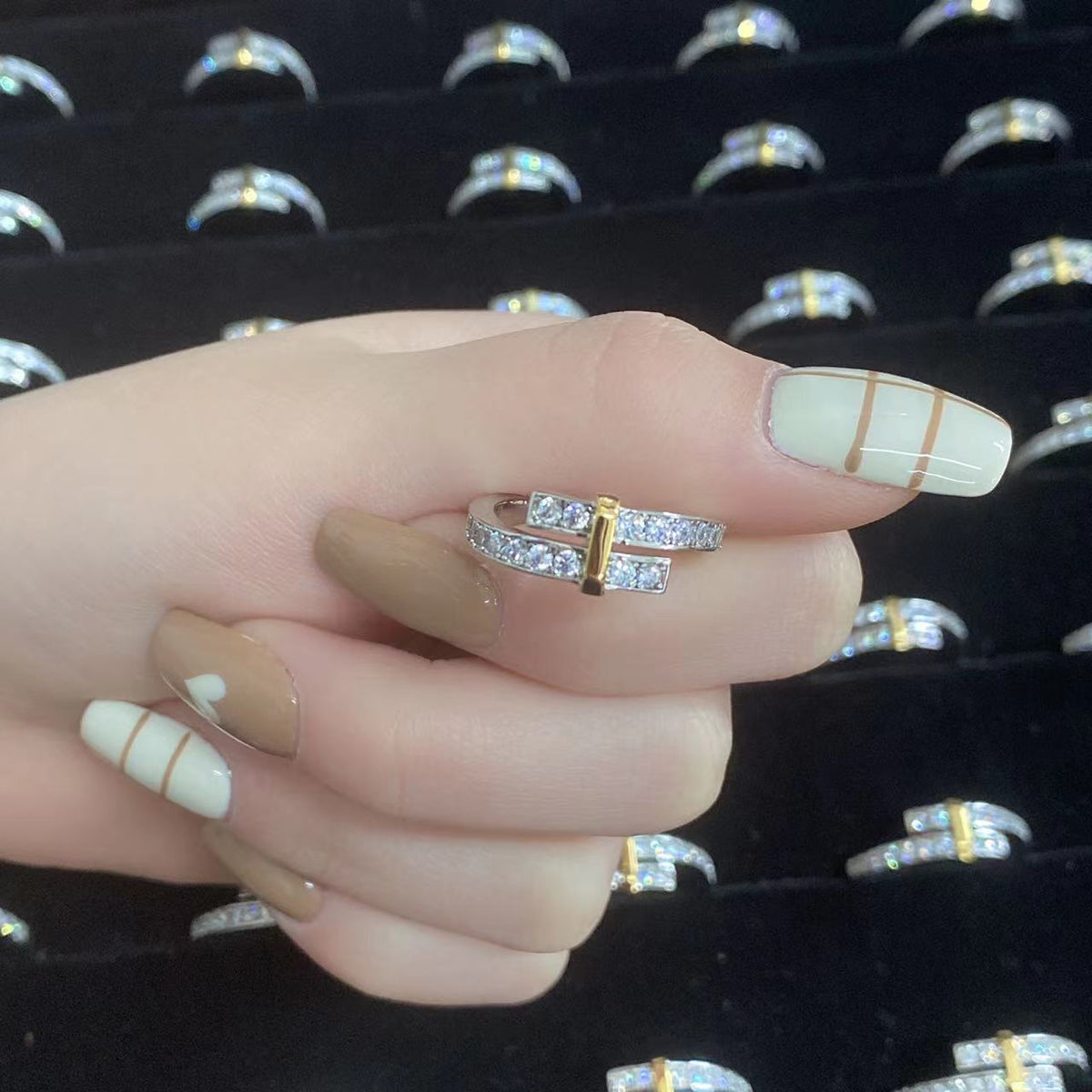 [Regalia Jewels]EDGE GOLD SILVER DIAMOND RING
