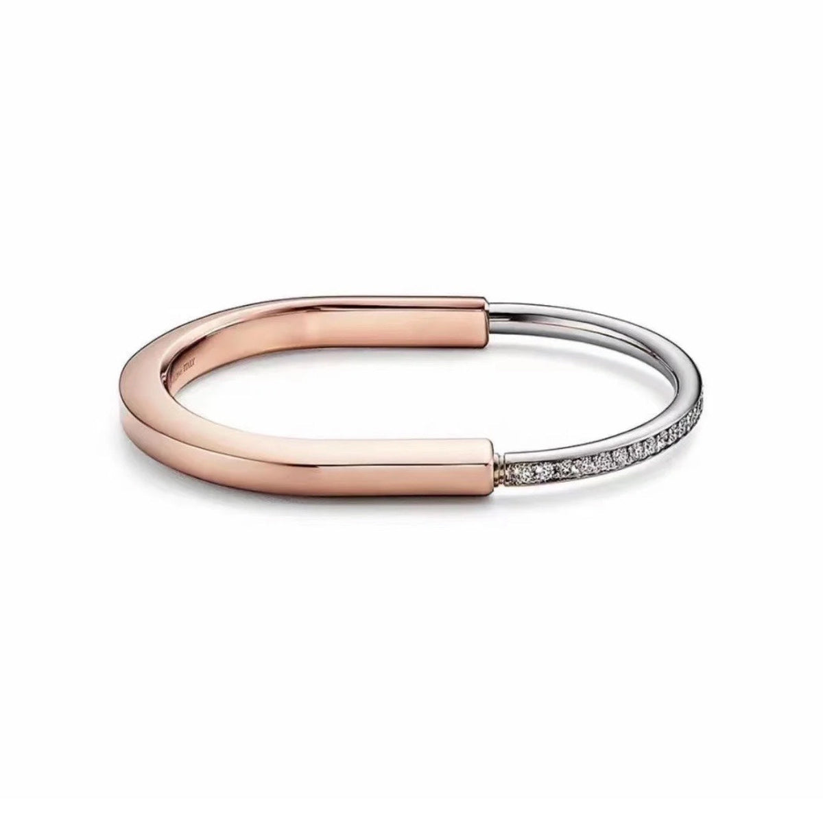 [Regalia Jewels]LOCK PINK GOLD SILVER DIAMOND BRACELET