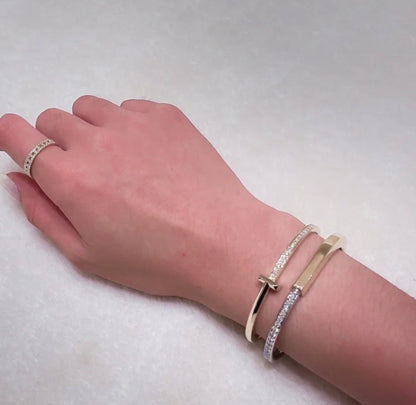 [Regalia Jewels]LOCK PINK GOLD SILVER DIAMOND BRACELET