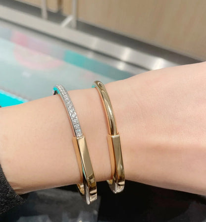 [Regalia Jewels]LOCK PINK GOLD SILVER DIAMOND BRACELET