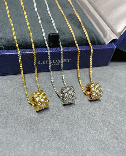 [Regalia Jewelry]BEE LOVE DIAMOND PAVED 3 ROW NECKLACE