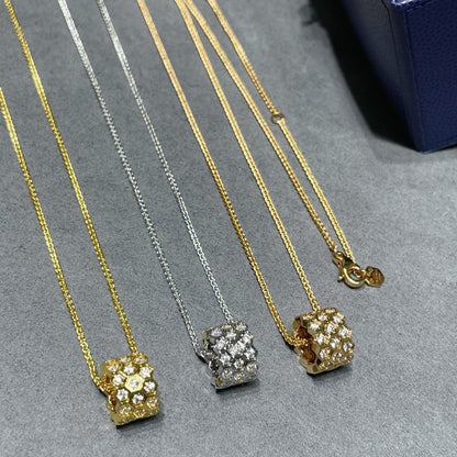 [Regalia Jewelry]BEE LOVE DIAMOND PAVED 3 ROW NECKLACE