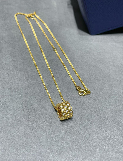 [Regalia Jewelry]BEE LOVE DIAMOND PAVED 3 ROW NECKLACE