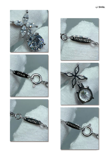 [Regalia Jewels]VICTORIA PENDANT SILVER DIAMOND NECKLACE