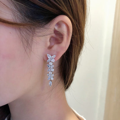 [Regalia Jewels]VICTORIA SILVER DIAMOND DROP EARRINGS
