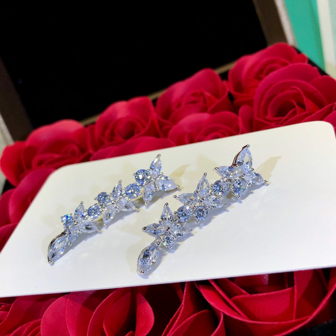 [Regalia Jewels]VICTORIA SILVER DIAMOND DROP EARRINGS