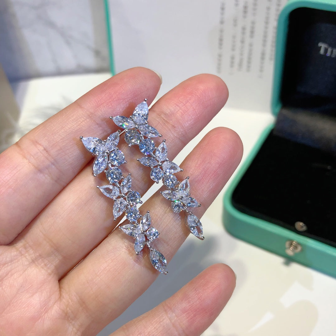 [Regalia Jewels]VICTORIA SILVER DIAMOND DROP EARRINGS