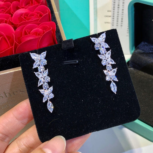 [Regalia Jewels]VICTORIA SILVER DIAMOND DROP EARRINGS