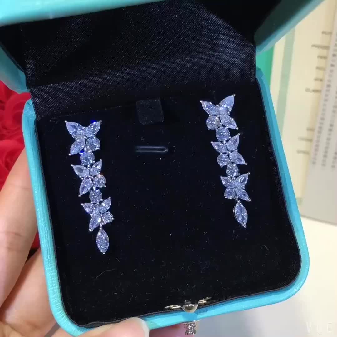 [Regalia Jewels]VICTORIA SILVER DIAMOND DROP EARRINGS