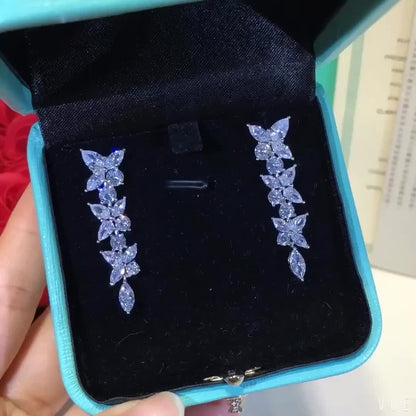 [Regalia Jewels]VICTORIA SILVER DIAMOND DROP EARRINGS