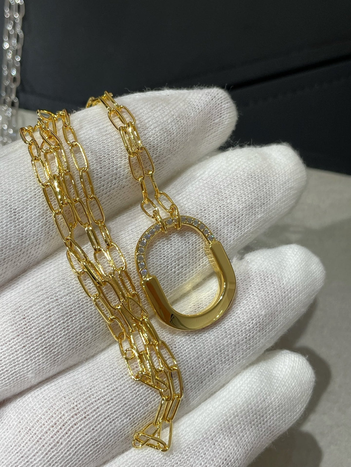 [Regalia Jewels]LOCK MEDIUM PENDANT DIAMOND NECKLACE