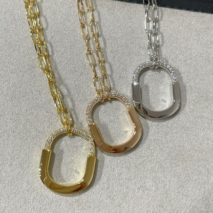 [Regalia Jewels]LOCK MEDIUM PENDANT DIAMOND NECKLACE